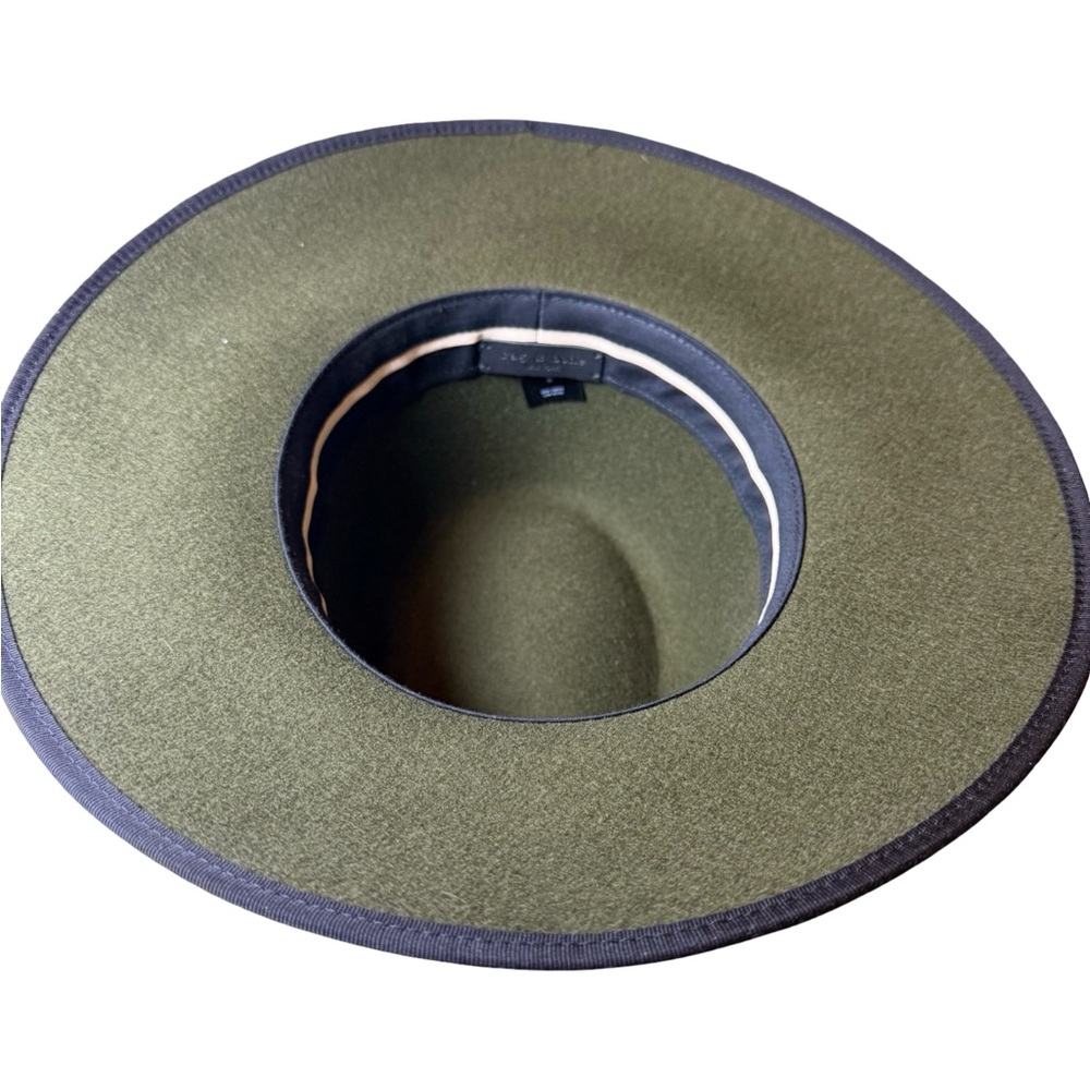 rag & bone Olive Green Wool Wide Brim Hat • Size M • Made in Spain - Picture 5 of 11